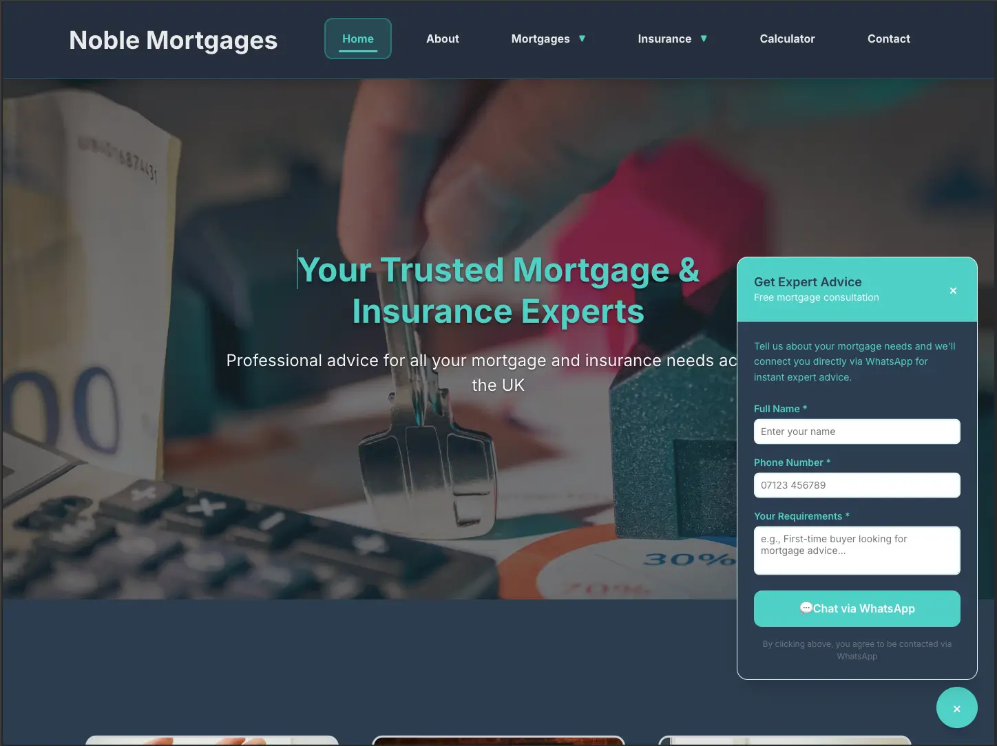 Noble Mortgages Website